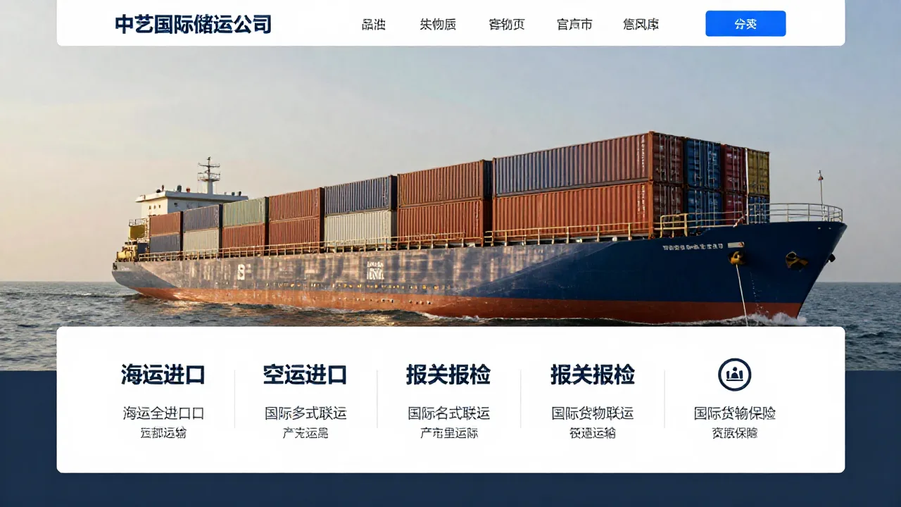 中艺国际储运公司 海运进出口 首页主视觉
